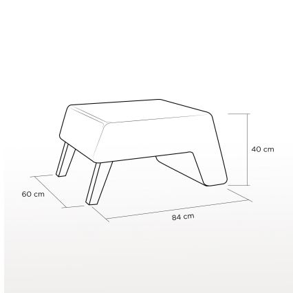 Taboret KATE 40x84 cm czerwony