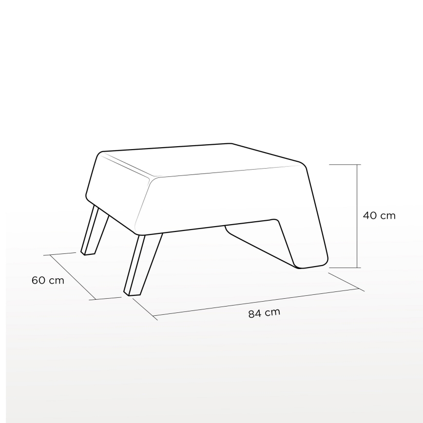 Taboret KATE 40x84 cm czerwony