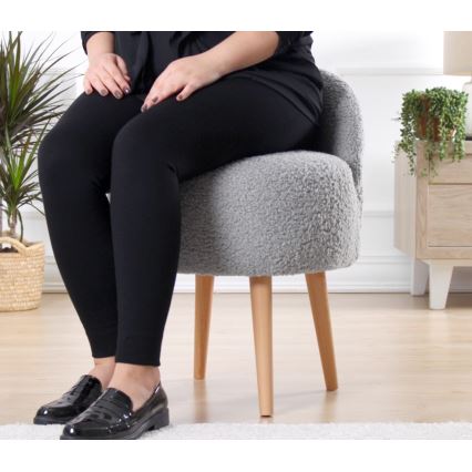 Taboret MIKI, śr. 46 cm, szary