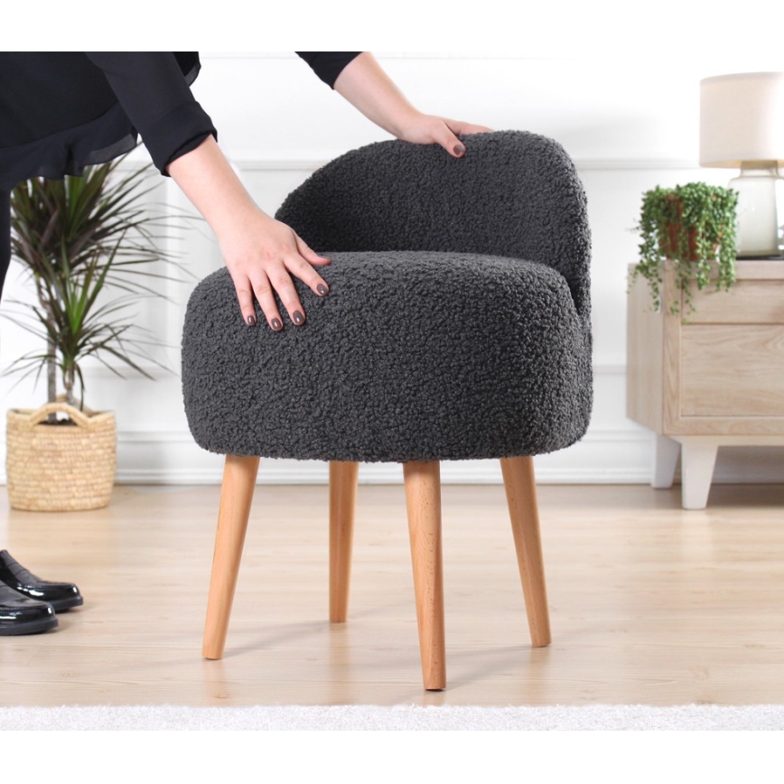 Taboret MIKI, średnica 46 cm, ciemnoszary