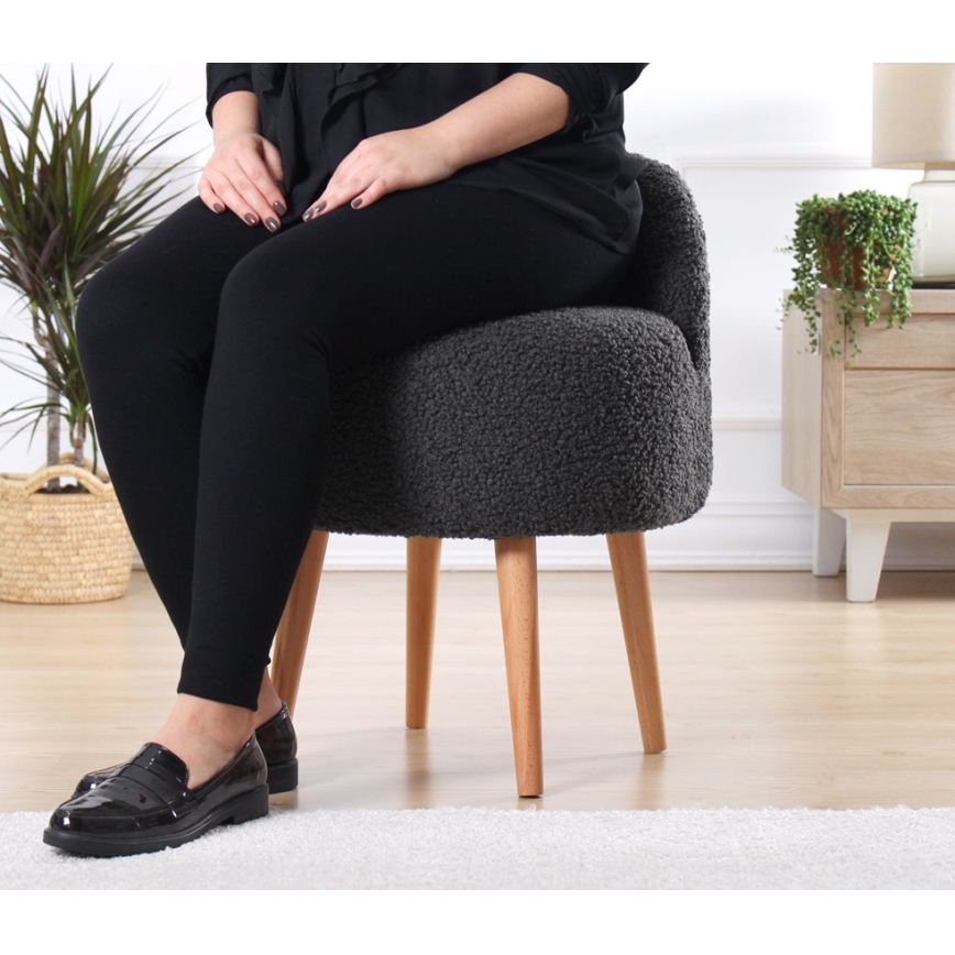 Taboret MIKI, średnica 46 cm, ciemnoszary