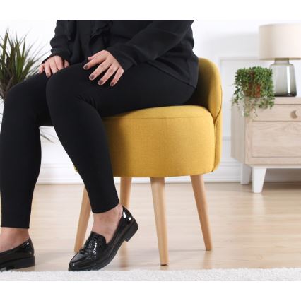 Taboret NIKI, śr. 46 cm, żółty