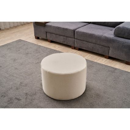 Taboret RABO, średnica 58 cm, kremowy