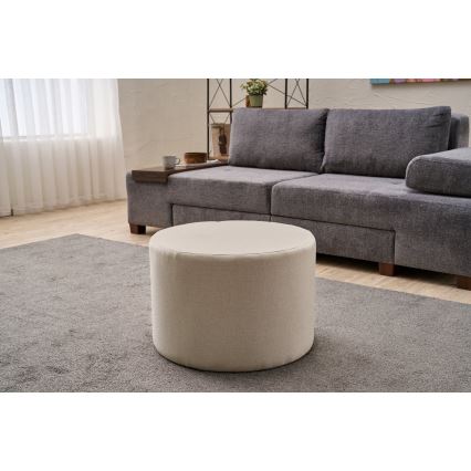 Taboret RABO, średnica 58 cm, kremowy