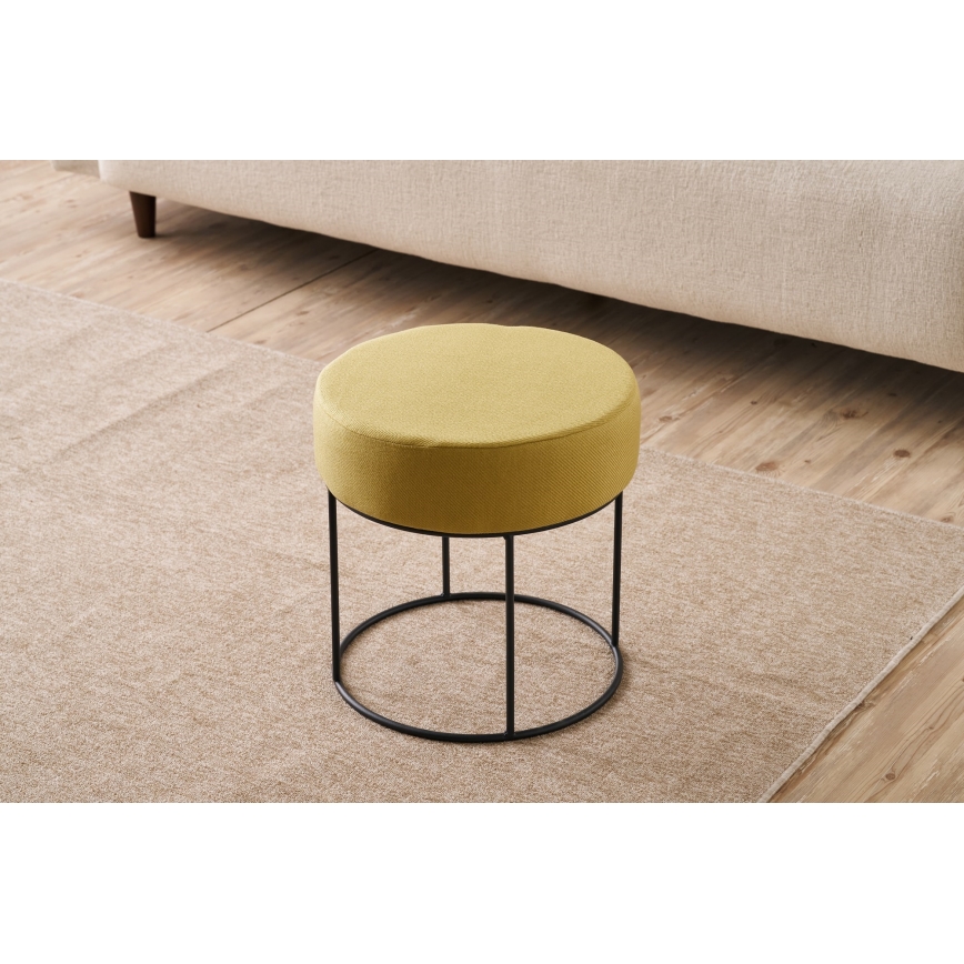 Taboret RELO, śr. 40 cm, żółty