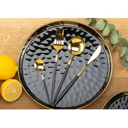 Taca dekoracyjna LIJA 26 cm czarna/złota