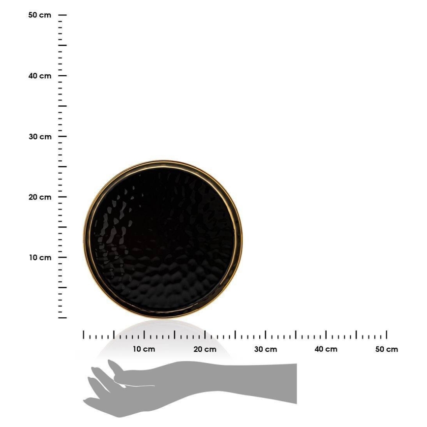 Taca dekoracyjna LIJA 26 cm czarna/złota