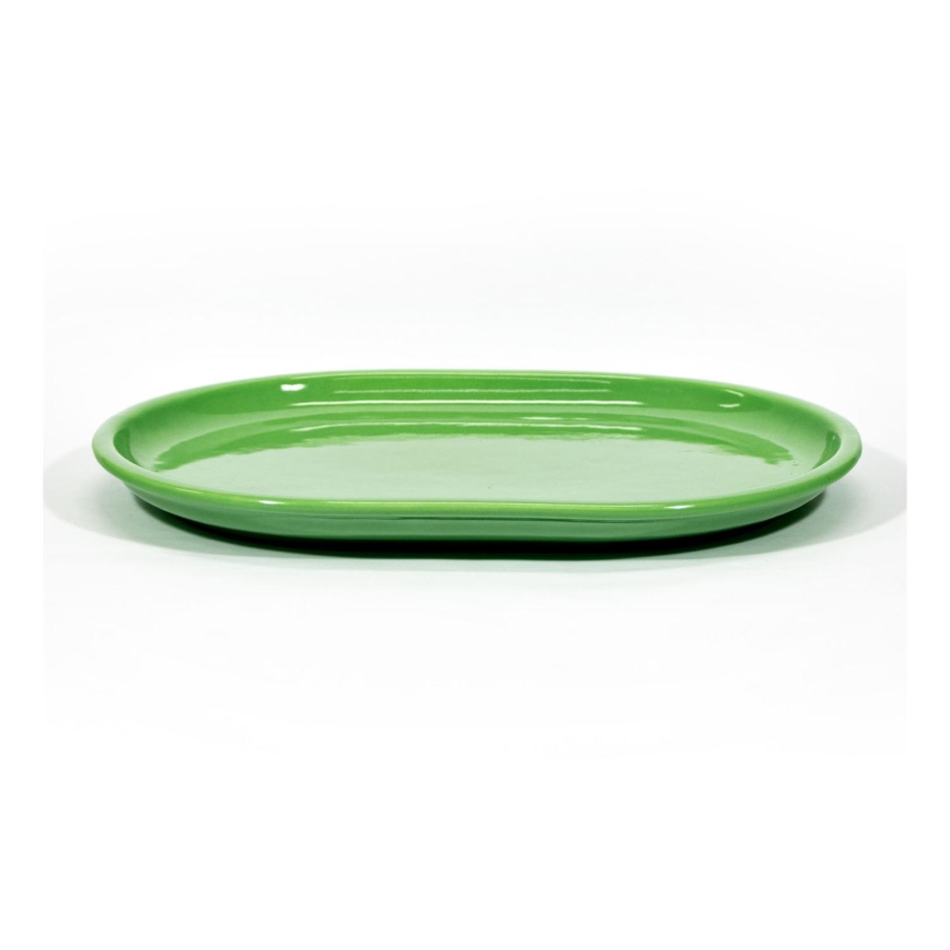 Talerz ceramiczny Libor owalny zielony