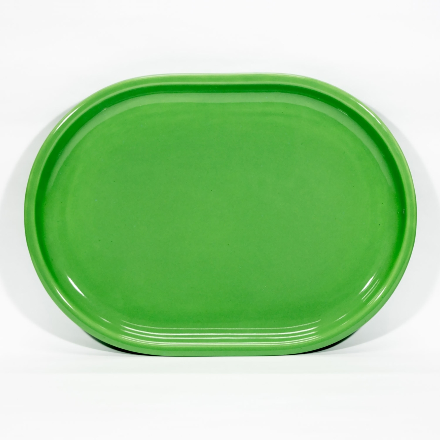 Talerz ceramiczny Libor owalny zielony