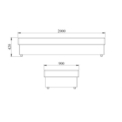 Tapczan z materacem sprężynowym i pojemnikiem na pościel NOE 90x200 szary/czarny