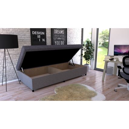 Tapicerowana leżanka z pojemnikiem CORY 80x200 szara