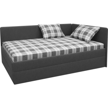 Tapicerowana leżanka z uniwersalnym wezgłowiem L/P ARLY 110x200 cm antracyt/biały