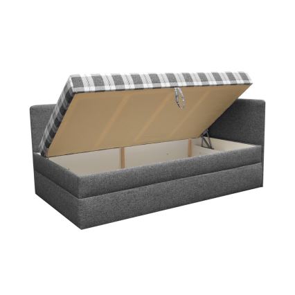 Tapicerowana leżanka z uniwersalnym wezgłowiem L/P ARLY 110x200 cm antracyt/biały