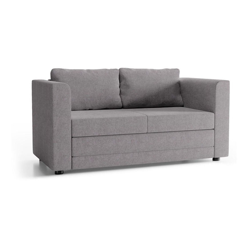 Tapicerowana rozkładana sofa dwuosobowa z podłokietnikami LAYLA szara