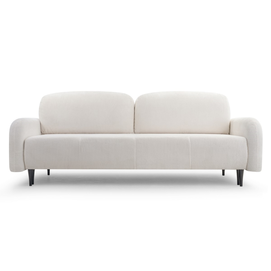 Tapicerowana rozkładana sofa trzyosobowa CLOUDY, kremowa
