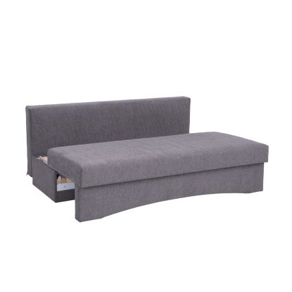 Tapicerowana, składana sofa trzyosobowa do codziennego spania bez podłokietników PAUL szary
