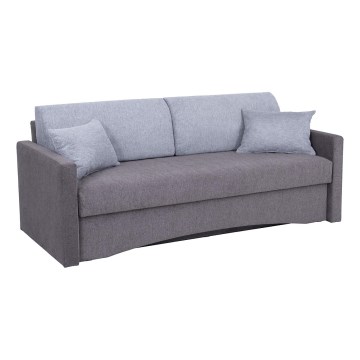 Tapicerowana, składana sofa trzyosobowa z podłokietnikami PAUL szary