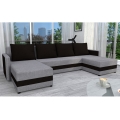 Tapicerowana, uniwersalna rozkładana sofa typu U BRISTOL szary/czarny