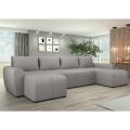 Tapicerowana, uniwersalna rozkładana sofa typu U NEWPORT szary