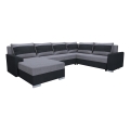 Tapicerowana, uniwersalna rozkładana sofa typu U OXFORD czarny/szary