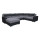 Tapicerowana, uniwersalna rozkładana sofa typu U OXFORD czarny/szary