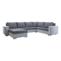 Tapicerowana, uniwersalna rozkładana sofa typu U YORK biały/szary