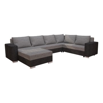 Tapicerowana, uniwersalna rozkładana sofa typu U YORK brązowy/beżowy