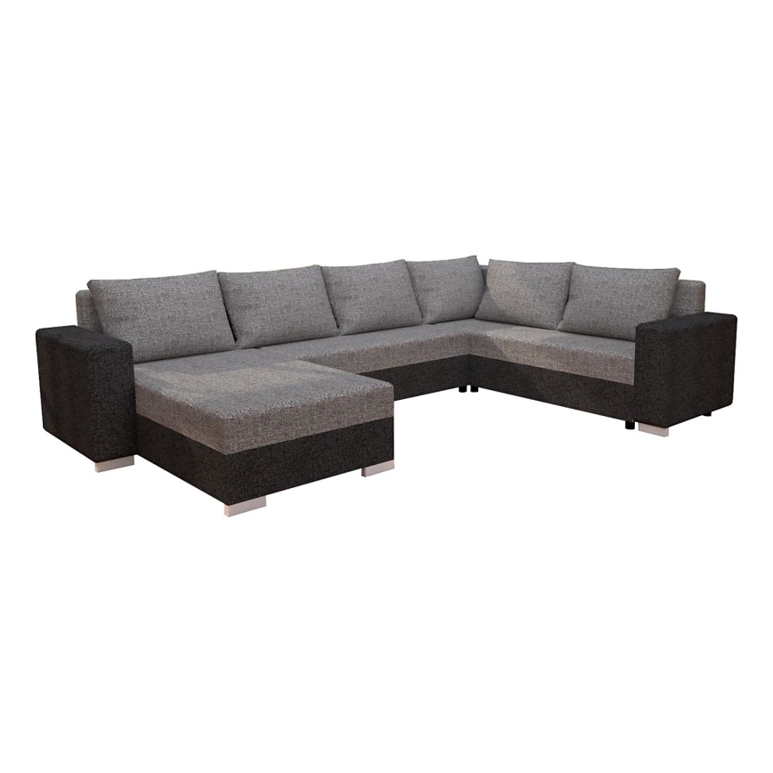 Tapicerowana, uniwersalna rozkładana sofa typu U YORK brązowy/beżowy