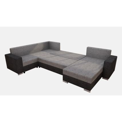 Tapicerowana, uniwersalna rozkładana sofa typu U YORK brązowy/beżowy