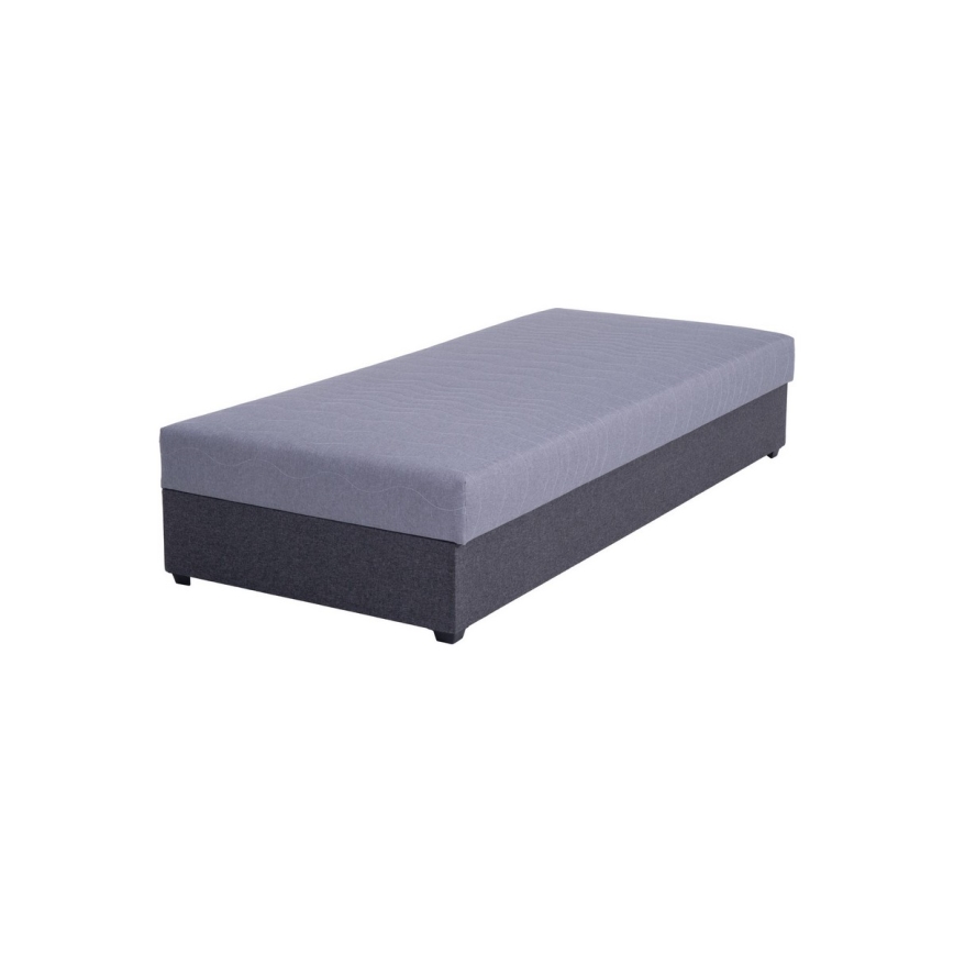 Tapicerowana válenda z pojemnikiem na pościel JACOB XL, nośność 130 kg, 90x200 cm, szara