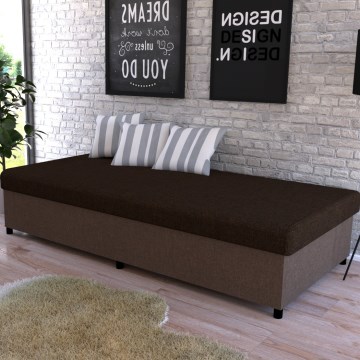 Tapicerowane łóżko dzienne z miejscem do przechowywania CORY 80x200 brązowy