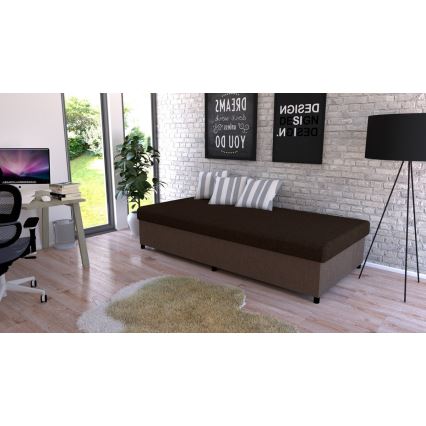 Tapicerowane łóżko dzienne z miejscem do przechowywania CORY 80x200 brązowy