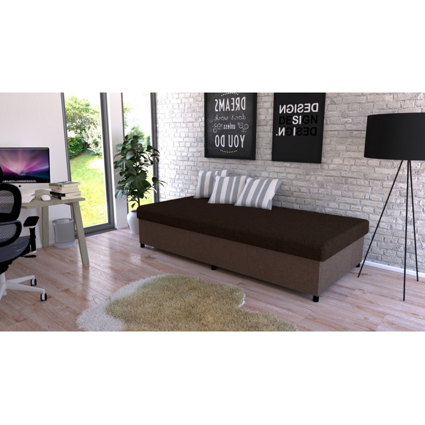 Tapicerowane łóżko dzienne z miejscem do przechowywania CORY 80x200 brązowy
