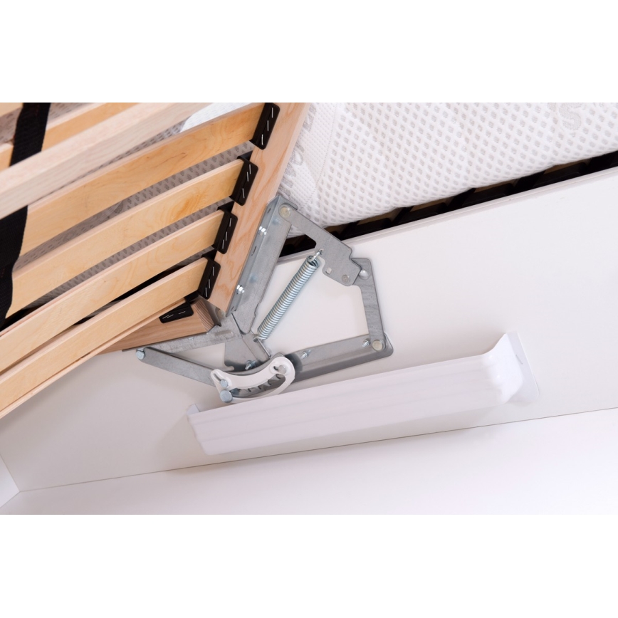 Tapicerowane łóżko VIOLET 180x200 cm z materacem i pojemnikiem na pościel, koniakowy brąz