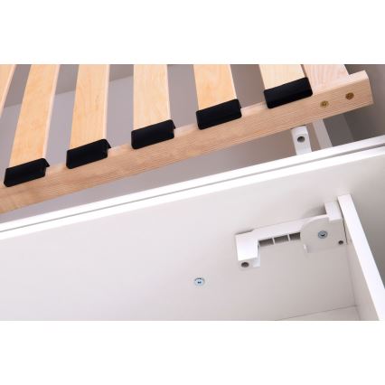 Tapicerowane łóżko z materacem i pojemnikiem na pościel ALIS 160x200 cm antracyt