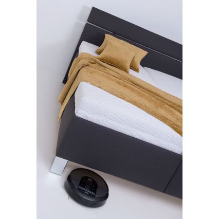 Tapicerowane łóżko z pojemnikiem na pościel bez materaca ALIS 180x200 cm antracyt