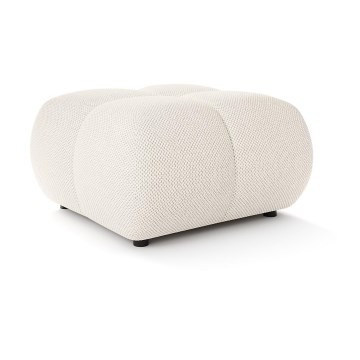 Tapicerowany taboret ALMADA 72x72 cm beżowy