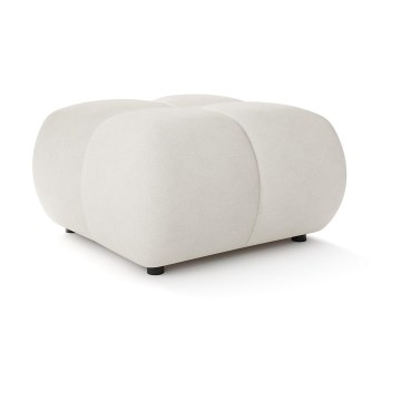 Tapicerowany taboret ALMADA 72x72 cm beżowy