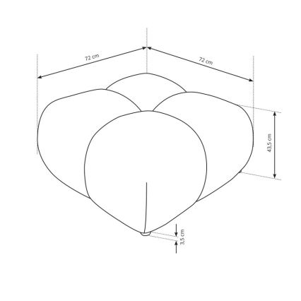 Tapicerowany taboret ALMADA 72x72 cm beżowy