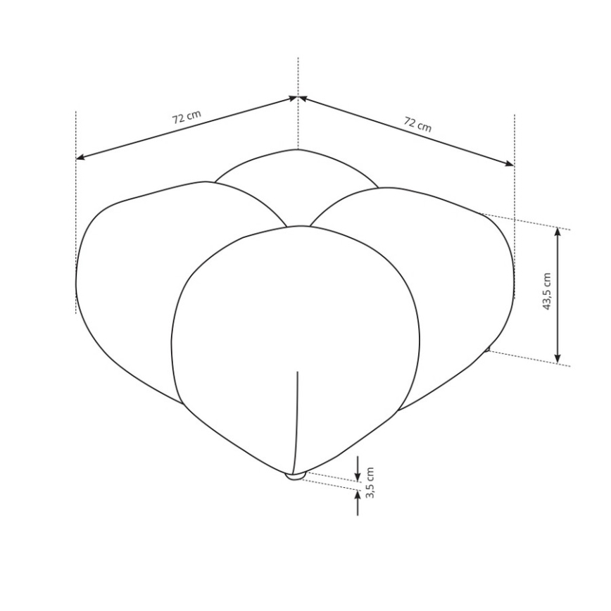 Tapicerowany taboret ALMADA 72x72 cm kremowy