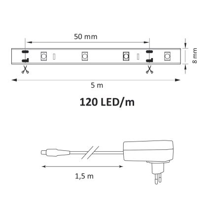 Taśma LED LED/36W/12V 5m 4000K