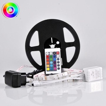 Taśma LED RGB ściemnialna 5m LED/18W/12V IP20 + pilot