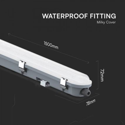 LED techniczna oprawa świetlówkowa z modułem awaryjnym LED/48W/230V 6500K IP65 2200 mAh 150 cm