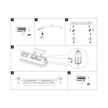 Techniczna oprawa świetlówkowa LED/36W/230V 4200K 120 cm IP65
