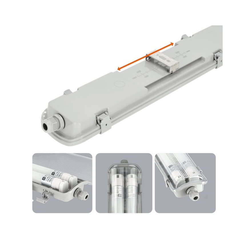 Techniczna oprawa świetlówkowa LED T8 2x G13/18W/230V 6500K IP65 127 cm