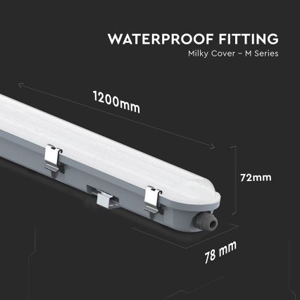 Techniczna oprawa świetlówkowa LED z modułem awaryjnym 36W/230V 6500K IP65 2200 mAh 120 cm