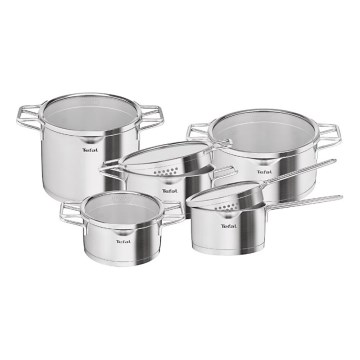 Tefal - 10-częściowy zestaw garnków NORDICA ze stali nierdzewnej