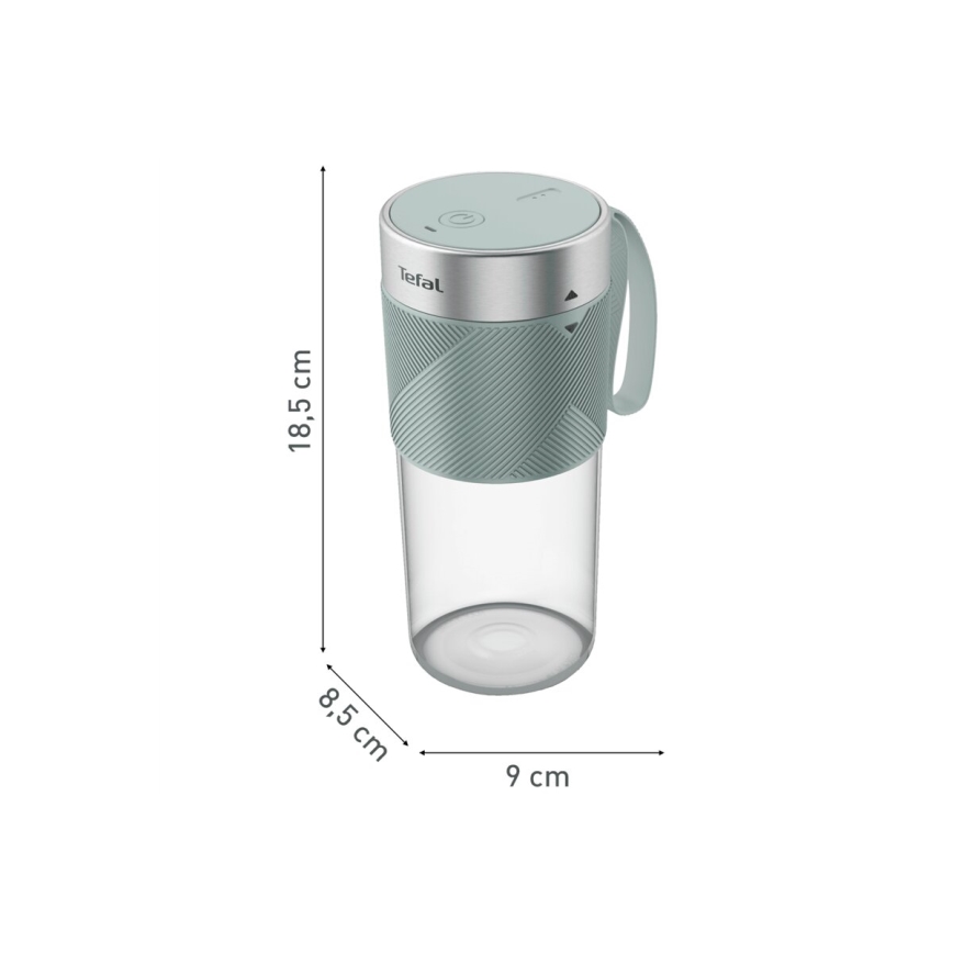 Tefal - Blender do smoothie BLENDFORCE 50W/5V 1200 mAh miętowy