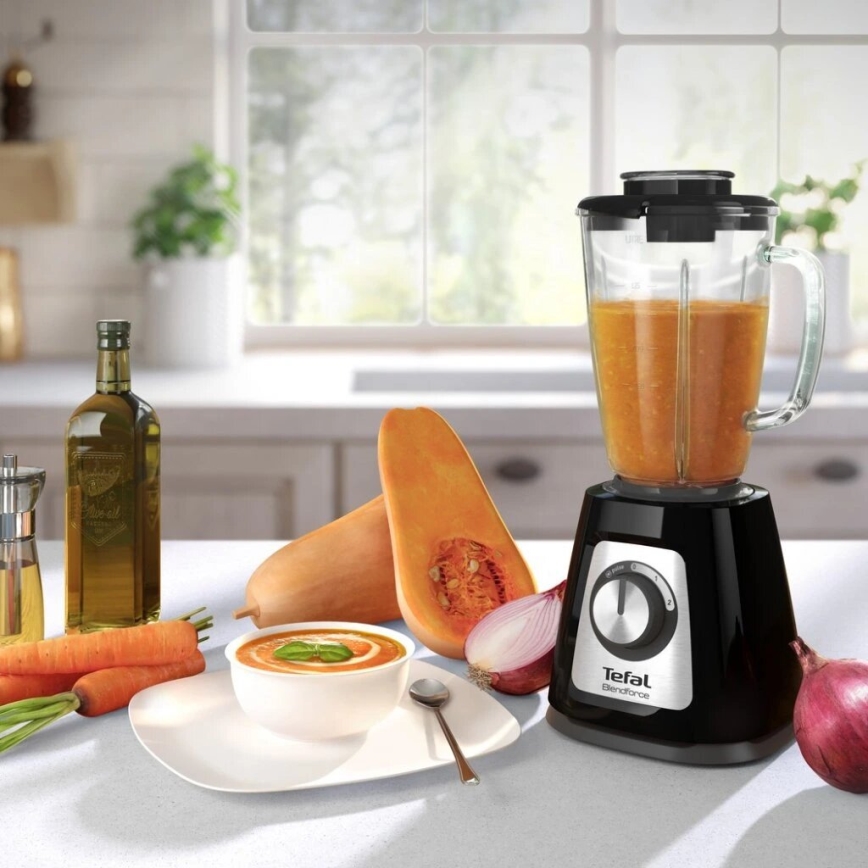 Tefal - Blender stołowy BLENDFORCE 800W/230V czarny/stal nierdzewna