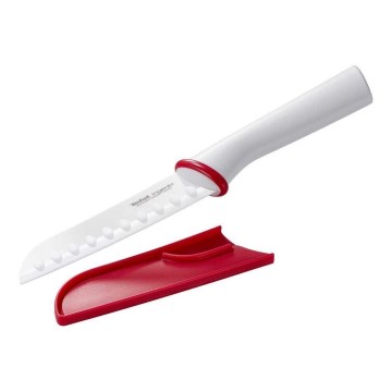 Tefal - Ceramiczny nóż santoku INGENIO 13 cm biały/czerwony